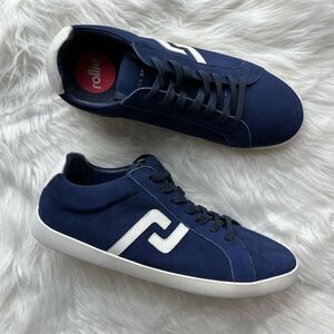 🆕 Rollie Men's Navy Prime Nubuck Sneakers Size 9 Casual Lace Up Shoes leather
